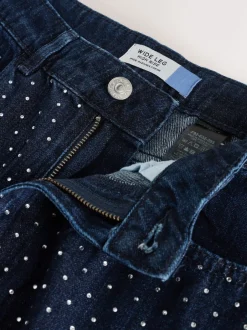 Next Délavage bleu - Jean large orné