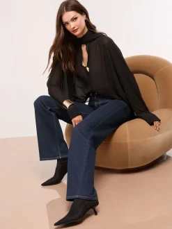 Lipsy Délavage bleu - Jeans Ample Sale