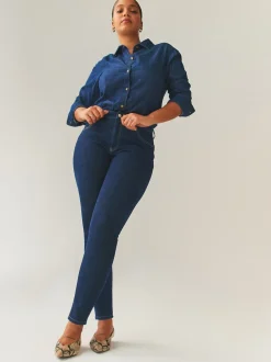 Next Délavage bleu - Jeans skinny taille mi-haute Hourglass Best