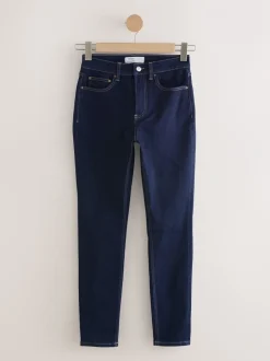 Next Délavage bleu - Jeans skinny extensible taille milieu New