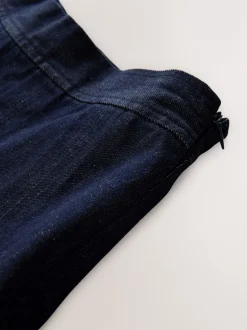 Next Délavage bleu - Jupe mi-longue en jean à coutures Discount