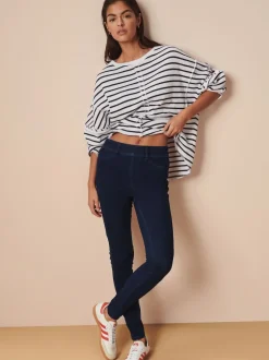 Next - Leggings longs en denim de jersey Délavage bleu Hot