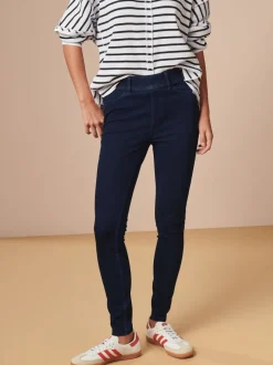 Next - Leggings longs en denim de jersey Délavage bleu Hot