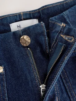Next Délavage bleu - N Premium Jean Ample Extensible à poche haute avec poche plaquée