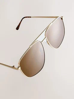 Next Doré (métal) - Lunettes de soleil style aviateur Best