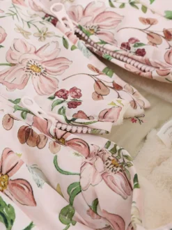 Next Double zip imprimé fleuri rose - Combinaison à capuche en nylon bébé (0mois-2ans) Clearance