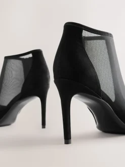 Next Détail en maille noire - Bottes à bout pointu avec barre en T New