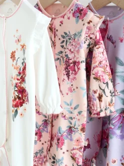 Next Ecru Floral - Combinaisons de sommeil pour bébé 3 Pack (0mois-2ans) Clearance