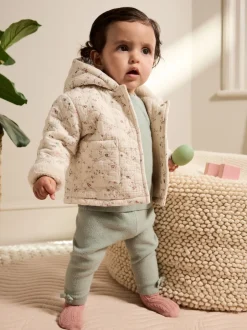 Next Ecru Floral - Manteau Bébé en jersey effet froissé (0mois -2ans) Sale
