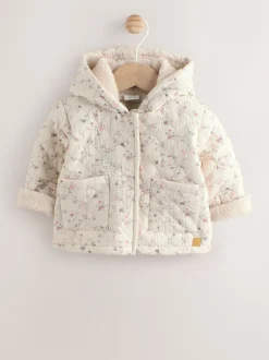 Next Ecru Floral - Manteau Bébé en jersey effet froissé (0mois -2ans) Sale