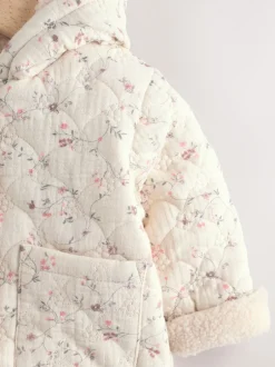 Next Ecru Floral - Manteau Bébé en jersey effet froissé (0mois -2ans) Sale