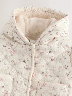 Next Ecru Floral - Manteau Bébé en jersey effet froissé (0mois -2ans) Sale