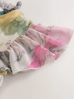 Next Ecru Floral - Robe longue Grande occasion à col en V Imprimé en maille Plissé Clearance