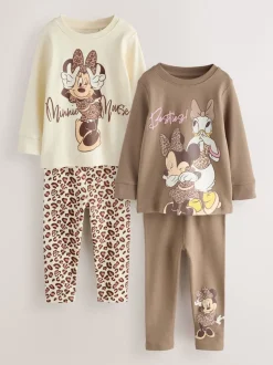 Next Ecru/Brown - Pyjamas Minnie Mouse Se blottir 2 Pack (9mois-12ans) Clearance