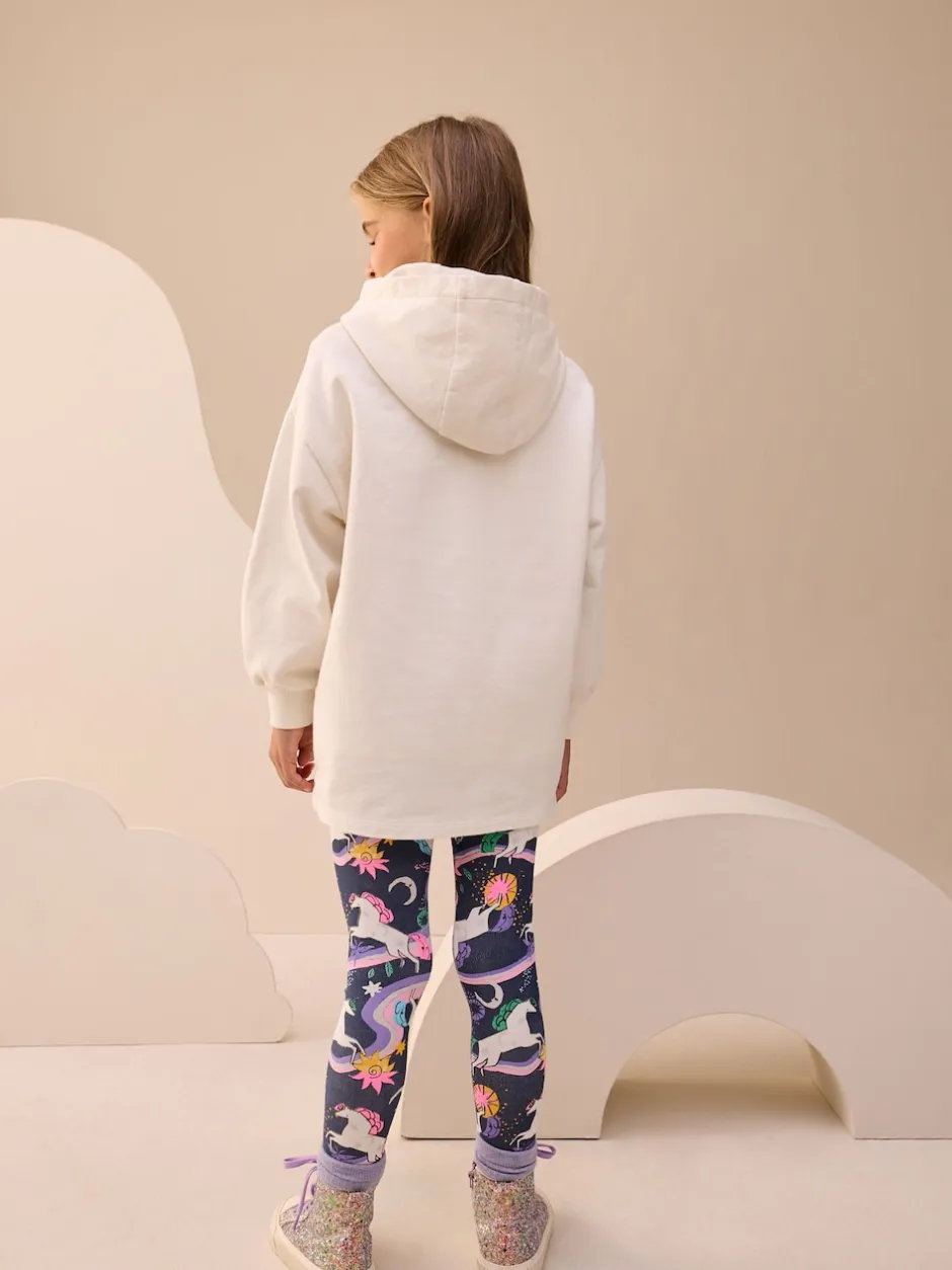 Next Ecru/Licorne marine - Ensemble Leggings Sweat-shirt à capuche imprimé graphique (3-16ans) Outlet
