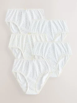 Next Ecru/Rose - Lot 5 caleçons à imprimé ditsy (1.5-16ans) Outlet