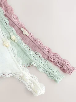 Next Ecru/Rose - Lot de 3 culottes sans coutures en pointelle