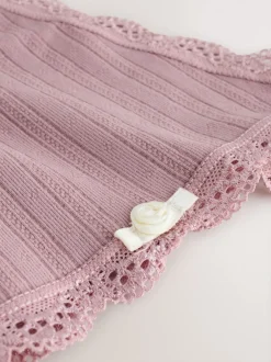 Next Ecru/Rose - Lot de 3 culottes sans coutures en pointelle