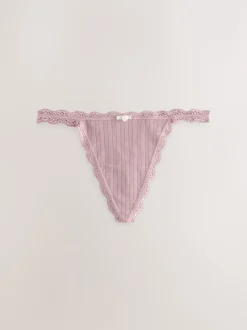 Next Ecru/Rose - Lot de 3 culottes sans coutures en pointelle