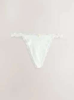 Next Ecru/Rose - Lot de 3 culottes sans coutures en pointelle