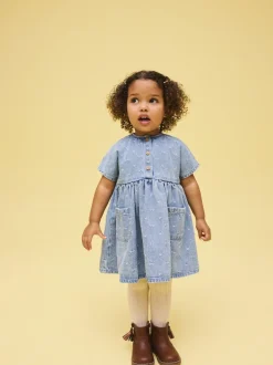 Next En jean avec nœud - Robe à manches courtes (3mois à8ans) Discount