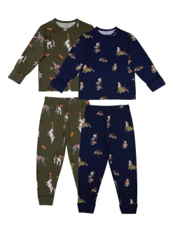 Chelsea Peers Ensemble Pyjamas Kids Two Pack Country Hound Rugby Dogs Imprimé Long Discount