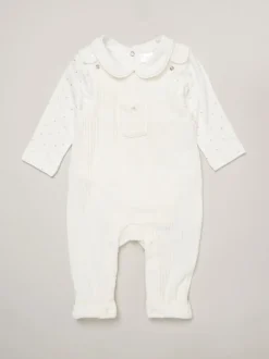 Rock-A-Bye Baby Boutique Ensemble salopette et body Baby Velour blanc Sale
