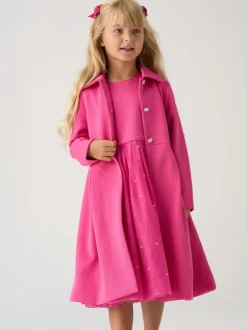 Miss Ensemble veste et robe jacquard rose avec nœud Sale