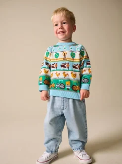 Next - Personnage Pull Col rond en maille (3mois-7ans) Fair Isle multi-motifs Discount