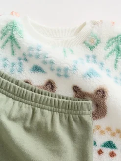 Next Fairisle ours vert - Ensemble Bébé haut en polaire et Survêtement (0mois-2ans) Sale