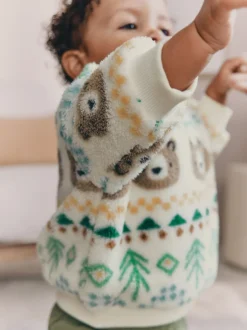 Next Fairisle ours vert - Ensemble Bébé haut en polaire et Survêtement (0mois-2ans) Sale
