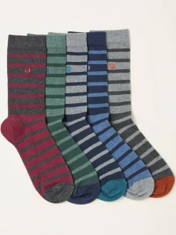 Fat Face FatFace 5 paires de Chaussettes Rayure Hot