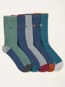 Fat Face FatFace 5 paires de chaussettes color block Clearance