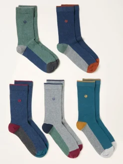 Fat Face FatFace 5 paires de chaussettes color block Clearance