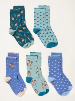 Fat Face FatFace 5 paires de chaussettes loutres