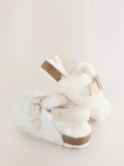 Baker by Ted Baker Fausse fourrure neutre - Chaussons sabots Mule Filles à bride arrière