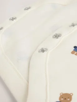 Next - Ensemble salopette et body en velours côtelé (0mois-2ans) Fauve à motif ours marron