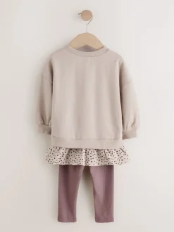 Next Fauve neutre - Ensemble Top et Leggings à manches longues (3mths-7yrs) Online