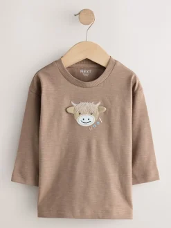Next Fauve neutre Hamish - Lot de 3 T-shirts à manches longues imprimé animal et personnage (3mois-7 ans) Sale