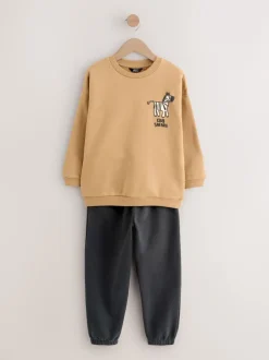 Next Fauve/écru/gris anthracite - Ensemble Sweat-shirt et Survêtement (3mois à7ans) Sale