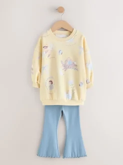 Next Fée jaune/bleue - Ensemble sweat et legging évasé (3mois-7ans)