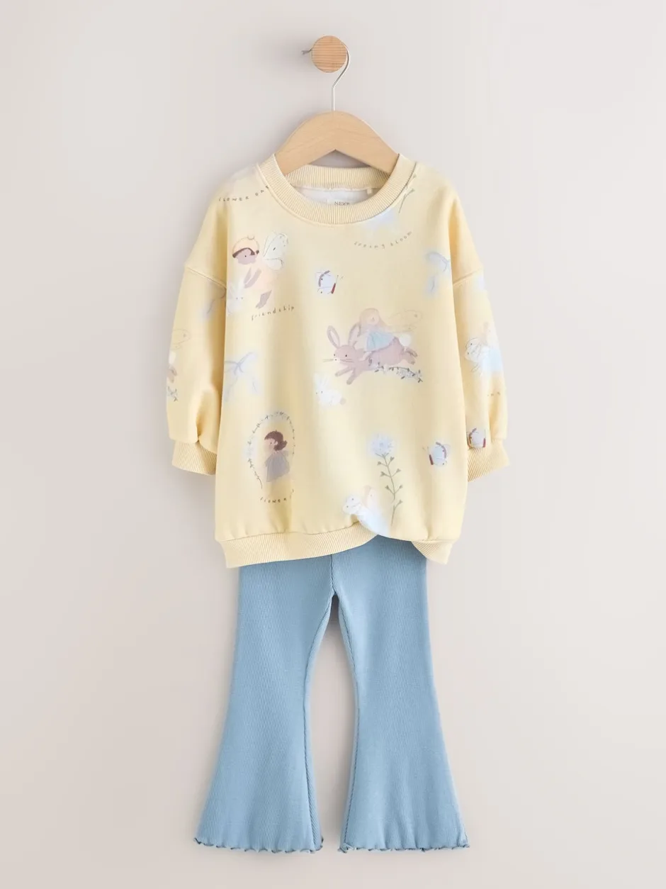 Next Fée jaune/bleue - Ensemble sweat et legging évasé (3mois-7ans)