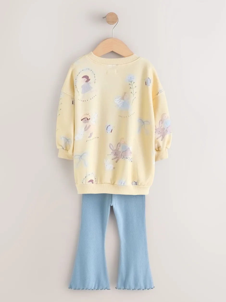 Next Fée jaune/bleue - Ensemble sweat et legging évasé (3mois-7ans)
