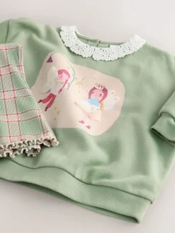 Next Fée vert - Ensemble Sweat-shirt à col et Leggings évasé (3mois-7ans) Discount
