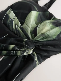 Next Feuille noire/verte - Maillot de bain Twist Scoop pour le contrôle du ventre Discount