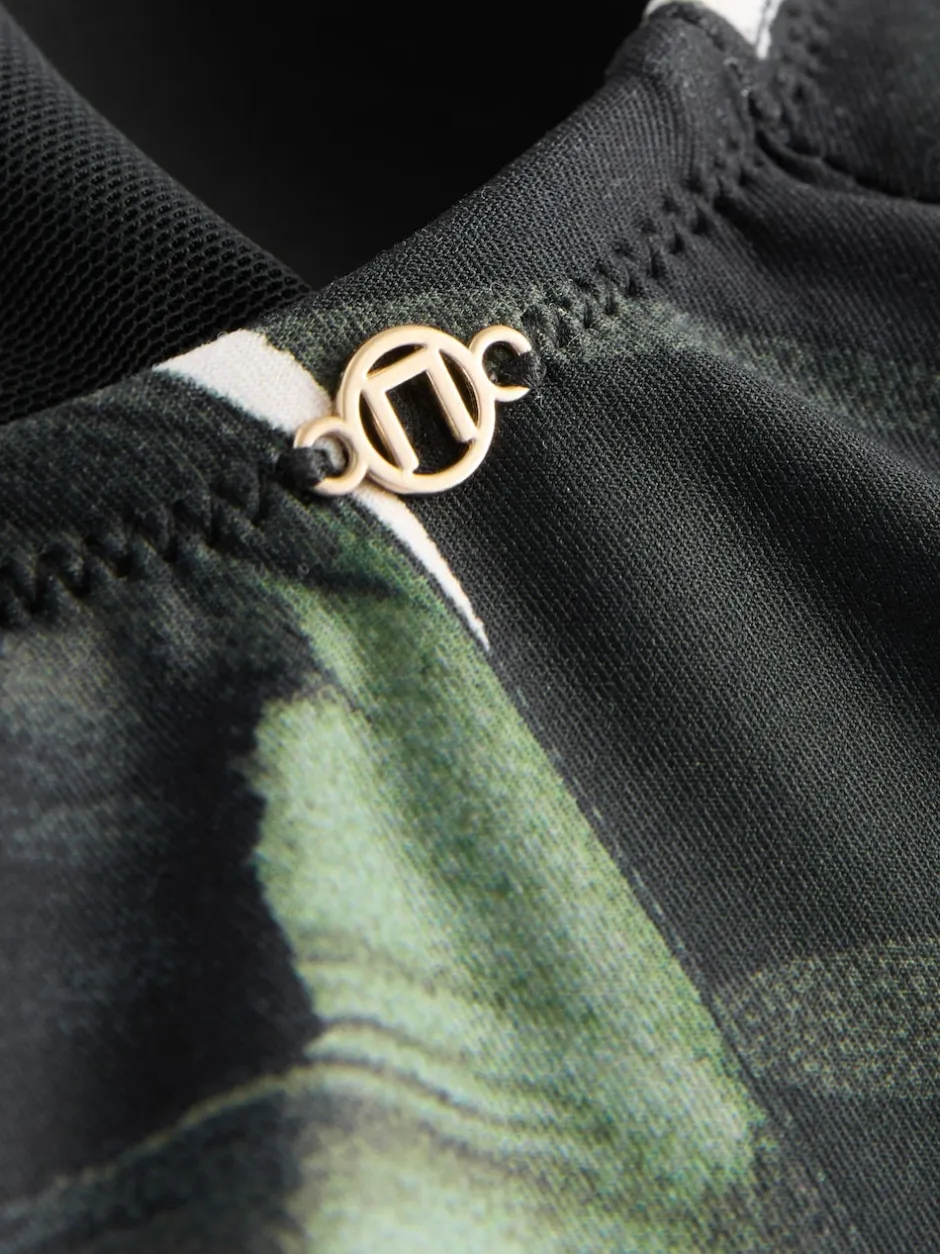 Next Feuille noire/verte - Maillot de bain Twist Scoop pour le contrôle du ventre Discount