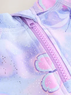 Next Feuille papillon violet lilas - Ensemble de bain Sunsafe à manches courtes (3mois à10ans) Clearance