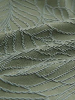 Next - Maillot de bain plongeant et galbant avec contrôle du ventre Feuille vert kaki texturée Outlet