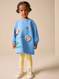 Next Fleur bleue - Robe en molleton décontractée (3mois à7ans) Sale