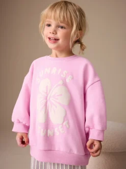 Next - Ensemble Sweat-shirt et Pantalons Amples (3mois-7ans) Fleur rose Sale